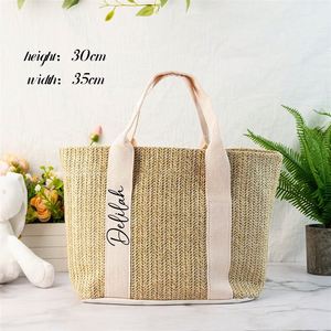 Handmade Wedding-Themed Lettering <b>Bridesmaid</b> <b>Gift</b> Tote <b>Bag</b> Wedding Favor Woven Textile-based Packaging Materials - Product Image 3