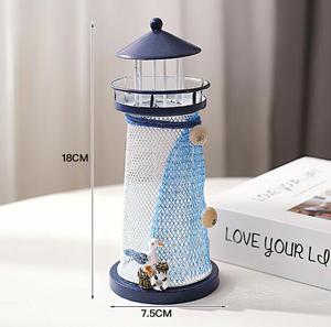 Địa Trung Hải LED sắt ngọn hải đăng 19cm Đèn điện tử đầy màu sắc đèn nến trang trí nhà - Product Image 2