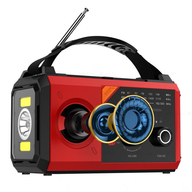 20000mAh Solar Hand-Crank Power Bank with AM/FM Radio 10-30W Output 180H Playtime Emergency Weather SOS Alarm