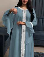Kaftan Arabic Dress For Women Dubai Turkey Abaya Embroidery Loose Djellaba Muslim Fashion Islamic Clothing White