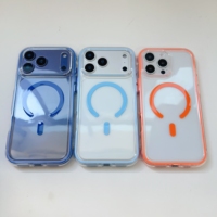 Vente en gros d'usine pour iPhone 17 Pro Max, charge sans fil magnétique, coques de téléphone portable colorées deux en un, TPU transparent, TPE coloré