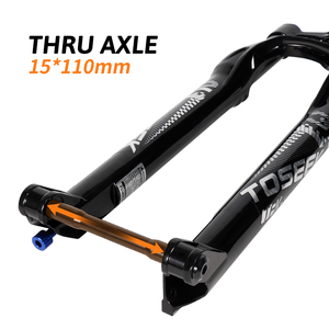 מזלג אוויר TOSEEK MTB 15*110 ציר חלול 27.5 <span class=keywords><strong>29er</strong></span> בולם זעזועים מתכוונן עמיד לאופניים, מזלג אוויר להחלפה לאופני הרים - Product Image 6