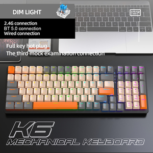 <span class=keywords><strong>Teclado</strong></span> Mecánico K6, <span class=keywords><strong>100</strong></span> Teclas, Teclas PBT, Tipo-C, Inalámbrico 2.4G BT, 3 Modos, RGB, Intercambiable en Caliente, para Juegos - Product Image 5