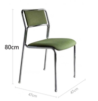 Chaises de conférence empilables sans bras en tissu à armature métallique Chaise de visiteur pour salle de conférence