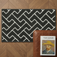 Tapis d'entrée intérieur moderne personnalisé en polypropylène, anti-dérapant, à poils longs et courts, jacquard, pour attraper la saleté