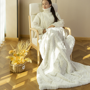 Couverture en polaire corail 100% polyester de luxe en gros, douce, matelassée pour l'hiver, pour les loisirs, couvre-lits, vente chaude - Product Image 3