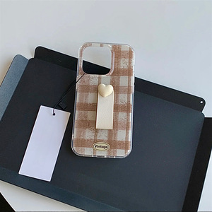 Minimalist Plaid Heart <b>Ring</b> Buckle Double Layer <b>Phone</b> Case For IPhone17Promax 16 15 14 13 Women - Product Image 4