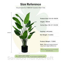 Palmier artificiel de 180 cm, plante artificielle en pot, arbre tropical pour la décoration de la maison, du bureau, du salon, de la table, de l'étagère