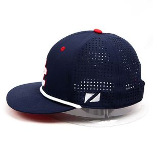 Casquette de baseball à visière plate avec broderie 3D personnalisée, tissu extensible 4 directions, doublure intérieure à transfert thermique, perforée, snapback, style hip-hop - Product Image 3