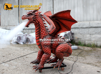 Mon dragon animatronique rouge FAW006 avec effet de fumée pour Halloween en extérieur