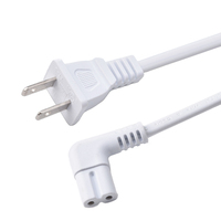 Conector UL 18AWG, blanco, 5 pies, NEMA 1-15P, conector IEC C7 de codo, cable de alimentación para electrodomésticos pequeños