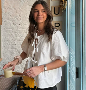 Camicia da donna <span class=keywords><strong>bianca</strong></span> a <span class=keywords><strong>maniche</strong></span> <span class=keywords><strong>corte</strong></span> Casual da ragazza bella camicetta corta con fiocco - Product Image 3