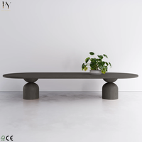 Table à manger ovale en chêne massif de style nordique moderne de haute qualité pour 8 personnes, pour villa, hôtel et salle à manger