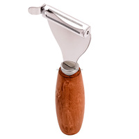Premium houten handgreep groente- en fruit schilset - 3-delige set van roestvrij staal met ergonomische gebogen handgreep