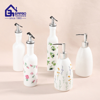Bouteille distributrice d'huile d'olive en verre opale blanc de 350 ml, 36 pièces en vrac avec décalcomanie personnalisée à l'extérieur