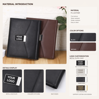 Carnet de luxe business smart avec banque d'alimentation et clé usb, carnet intelligent, ensemble cadeau OEM avec jeu de stylos