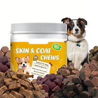 Friandises pour la peau et le pelage du chien, complément Omega 3, biotine et vitamine E pour la fourrure, la peau et les ongles, pour une fourrure brillante, une peau saine et une réduction de la chute des poils