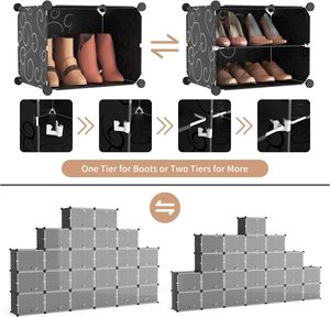 Home Furniture <strong>Plastic</strong> Shoe Rack Foldable <strong>Wardrobe</strong> With Shoe Cabinets - Product Image 4