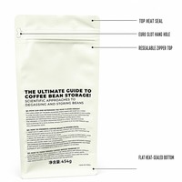 Sachet de café métallique imprimé sur mesure de qualité supérieure, scellé sur 8 côtés, en aluminium, avec valve et fermeture éclair pour l'emballage de grains de café de spécialité