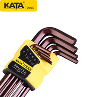 Набор удлиненных шестигранных ключей Kaida Tools с шаровой головкой, метрический, 9 предметов, античная бронза, сталь S2, KT6002