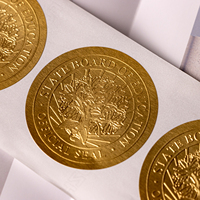 Étiquettes d'étanchéité pour certificats métalliques en aluminium doré personnalisées pour gaufres légales en feuille d'or Autocollants de gaufrage en métal 3D