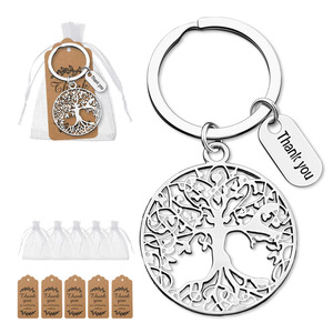 Porte-clés Arbre de Vie « Merci » – Cadeau de Thanksgiving, Fête des Pères, Fête des Enseignants, Remise de Diplôme – Porte-bonheur pour clés de voiture - Product Image 1