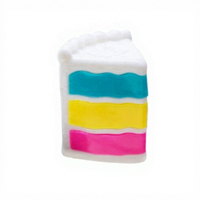 Tranche de gâteau sensorielle en silicone TPE souple, jouet anti-stress à presser, jouet de bureau pour adultes et adolescents unisexe