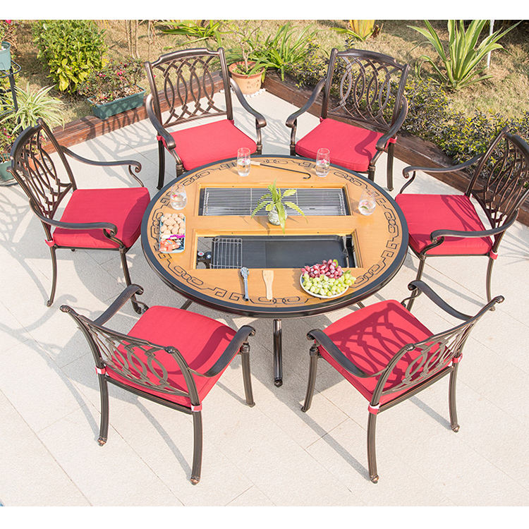 Bbq Table Korean Bbq Patio Dining Family BBQ Table Set Durable And