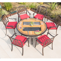 Meubles d'extérieur modernes et durables pour la famille et les amis, table et chaises sans fumée pour barbecue, pour cour, hôtel, parc, collège