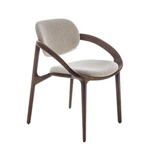 Ensemble de chaises de salle à manger modernes nordiques, durables, en bois français, revêtement en lin écologique pour salle à manger, bureau à domicile, hôtel - Product Image 5