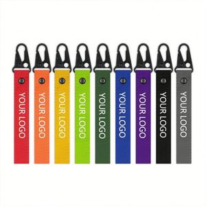 Dragonne courte personnalisée en polyester avec mousqueton et logo imprimé - Product Image 2