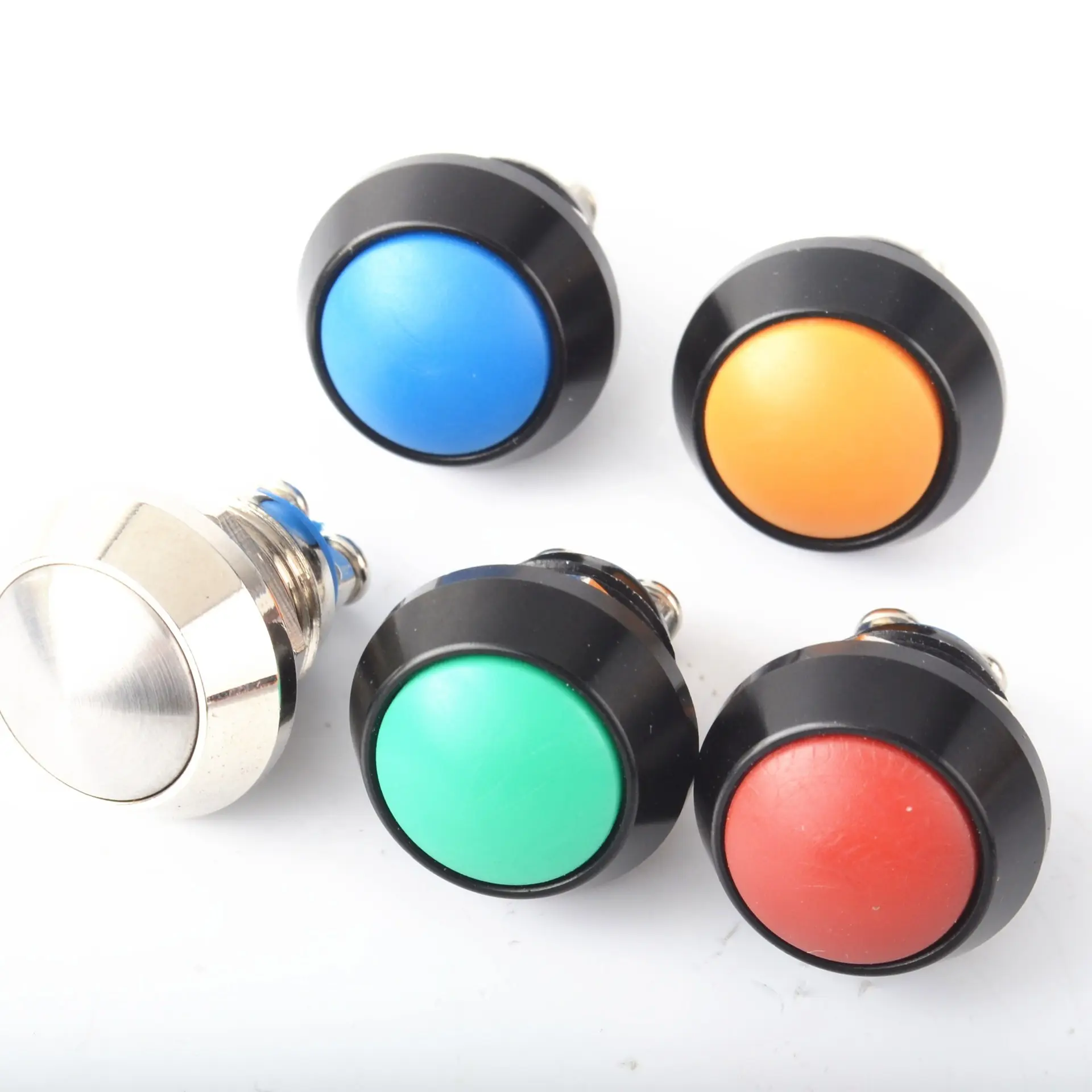 12एमएम मिनी 2पिन डोम बटन ऑफ-(ऑन) बॉल शेप मोमेंटरी वॉटरप्रूफ प्लास्टिक मोटरसाइकिल पुश बटन स्विच