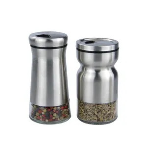 Hot sale Glass Salt and Pepper Shakers Set Bulk Jar Spice Kitchen Salt Spice Shaker With Adjustable Pour Holes
