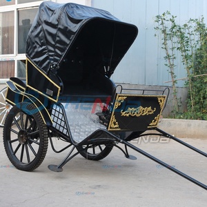 Exquisite 2-Wheel Carved Rickshaw Outdoor Travel Horse <b>Cart</b> and Wedding Carriage Top Sightseeing Carriage New Condition - Product Image 5
