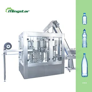 Mesin pengisi air botol minum botol besar kaca triplock 4000 BPJ otomatis