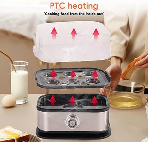 Olla Eléctrica Automática para Huevos de Acero Inoxidable y Plástico 2025, Apagado Automático, Operación Sencilla, Uso Doméstico, Capacidad para 6 Huevos, Ahorro de Energía - Product Image 5