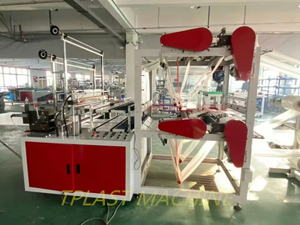 เครื่องผลิตถุงพลาสติกโพลีเอทิลีน 2 ชั้น 6 แถว แบบปิดผนึกด้วยความร้อนและตัดเย็น สำหรับถุงขยะแบบแบนและถุงแบบเสื้อยืด - Product Image 2