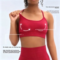 Soutien-gorge de yoga pour femme à maintien élevé et dos croisé, construction sans couture, effet push-up, mélange doux de Spandex/Nylon pour un confort optimal