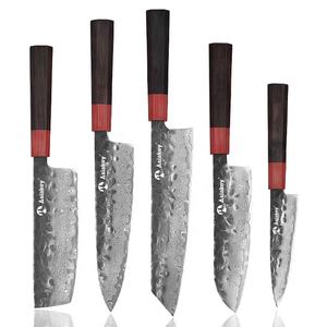 الأبنوس الخشب مقبض اليدوية مزورة دمشق الصلب VG10 النواة شفرة قطع الطبخ المطبخ طقم السكاكين - Product Image 4