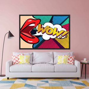 Pop Art Woman Canvas Print: Vibrant Tempered Glass Wall Decor,<b>BLACK</b> <b>FRAMED</b> CANVAS - Product Image 3