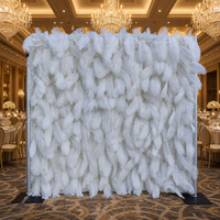 Panneau mural de fleurs artificielles en soie 3D 7D 5D blanc de 2,4 m x 2,4 m, déroulable, pour décor de mariage, Noël et remise de diplôme