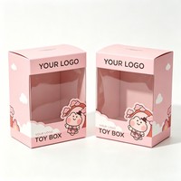 Boîte d'emballage légère pour jouets en peluche, personnalisable avec logo, en carton ondulé, pour cadeaux avec fenêtre