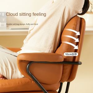 <span class=keywords><strong>Chaise</strong></span> de bureau moderne en acier inoxydable avec siège pivotant en cuir et accoudoirs - <span class=keywords><strong>Chaise</strong></span> de bureau pour la maison - Product Image 5