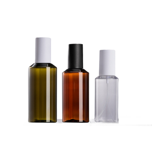 High-end 100 150 200 280ml PET Amber Green for Skin Care Serum & Shampoo Lotion Spray Bottle with Matte Black White Cap - Product Image 5