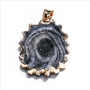Grosir batu akik tidak beraturan batu alam liontin Druzy kalung untuk wanita DIY kristal kuarsa liontin kalung batu permata perhiasan - Product Image 5