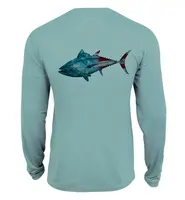 Clothing Wholesale Fishing Shirts Sublimation Printed 100% Polyester Quick Dry UPF 50+ OEM Fishing Clothing