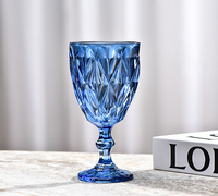 Verres à vin en cristal gaufré vintage colorés, coupe diamant, personnalisables multicolores, pour mariages, fêtes, promotions