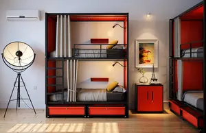 Cobertura de metal para quarto de hostel, preço competitivo, beliche, cápsula de dormir para hostel, gaveta de armazenamento, resistente
