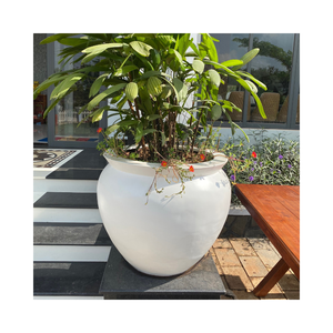 Macetas y jardineras Maceta decorativa de Estilo Vintage Maceta de fibra de vidrio de forma redonda Macetas de jardín - Product Image 3