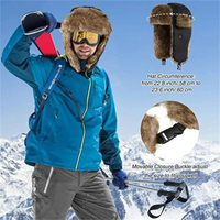 Chapeau d'hiver pour homme, style aviateur, avec cache-oreilles, chaud, imperméable, pour le ski, casquette bomber russe, protège-oreilles chauds russes